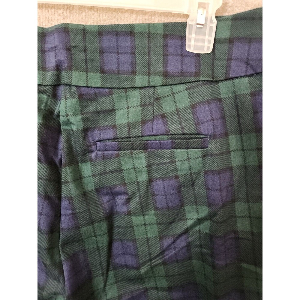 Croft Barrow Effortless Stretch Bootcut Pants Women 24W Long Green Plaid NEW - Picture 5 of 9